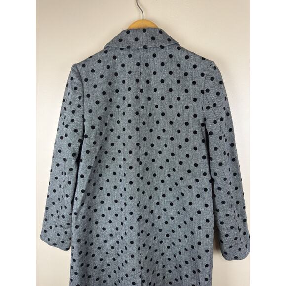 Halogen Women’s Polka Dot Ruffled Trench Coat Double Breasted Size S Petite - Picture 6 of 12